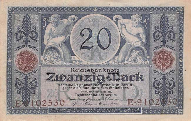 20 Mark Serie K/E 1915